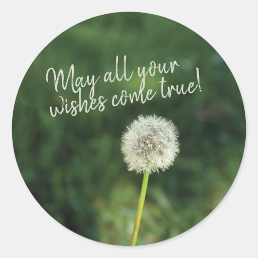 Wwish Komon True Dandelion Ronde Sticker (Voorkant)