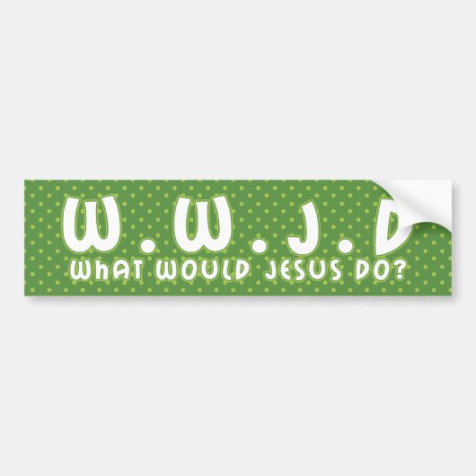 WWJD 2 BUMPERSTICKER (Voorkant)