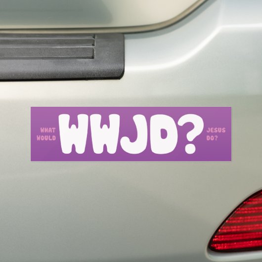WWJD? BUMPERSTICKER (Op auto)