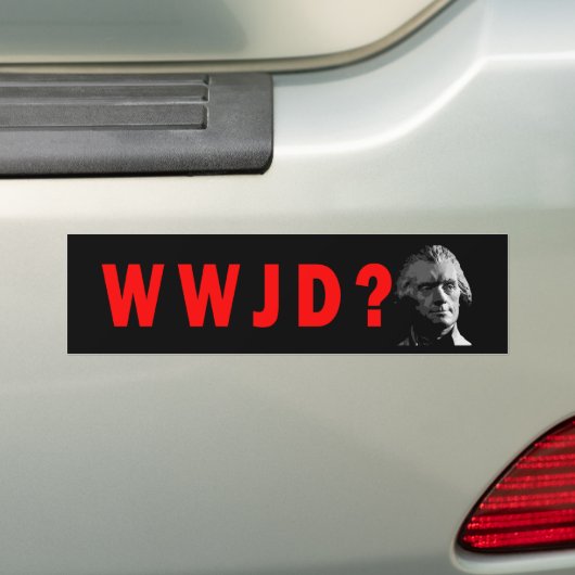 WWJD? Bumpersticker (Op auto)