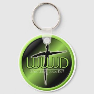 WWJD? Button Sleutelhanger