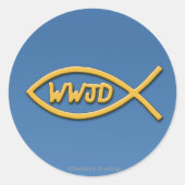 WWJD Fish Symbol Sticker (Voorkant)