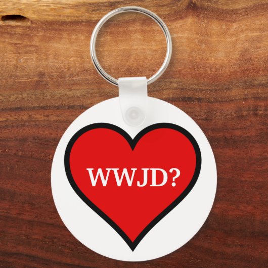 WWJD-hart Sleutelhanger (Voorkant)