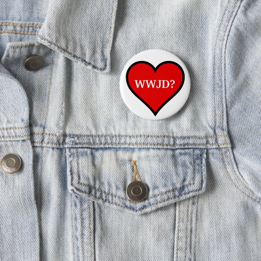 WWJD Heart Ronde Button 5,7 Cm (In situ)