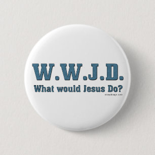WWJD? Knopen Ronde Button 5,7 Cm