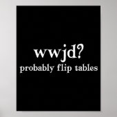 Wwjd Probably Flip Tables Funny Christian Humor Poster (Voorkant)
