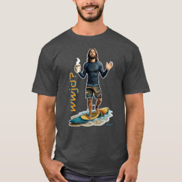 WWJD Surfer Vibes, Elke Dag Jezus, Liefde in het L T-shirt