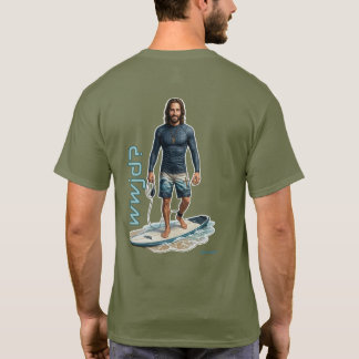 WWJD Surfer Vibes, Everyday Jezus, Heiland Surfer T-shirt