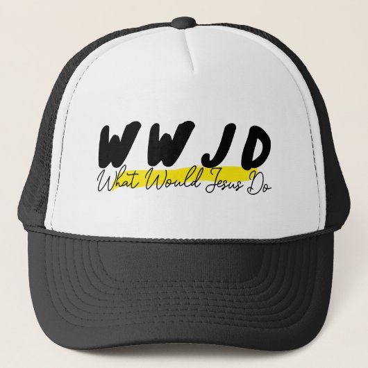 WWJD Trucker Hat - "Wat zou Jezus doen" vet Pet (Voorkant)