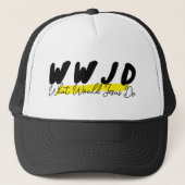 WWJD Trucker Hat - "Wat zou Jezus doen" vet Trucker Pet (Voorkant)