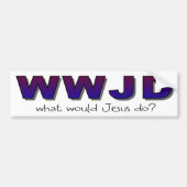"WWJD" Wat zou Jezus doen? Bumpersticker (Voorkant)