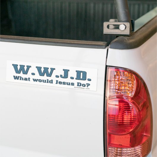 WWJD? Wat zou Jezus doen? Bumpersticker (Op Truck)