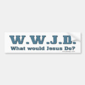 WWJD? Wat zou Jezus doen? Bumpersticker (Voorkant)