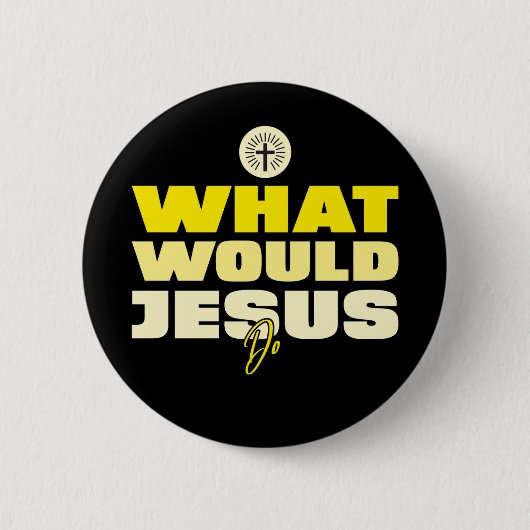 WWJD – Wat zou Jezus doen? Button (Voorkant)