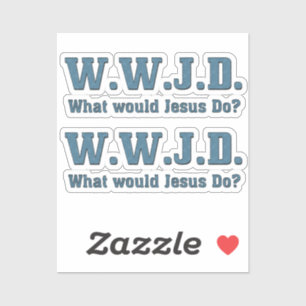 WWJD? Wat zou Jezus doen? Contour Knippen Sticker
