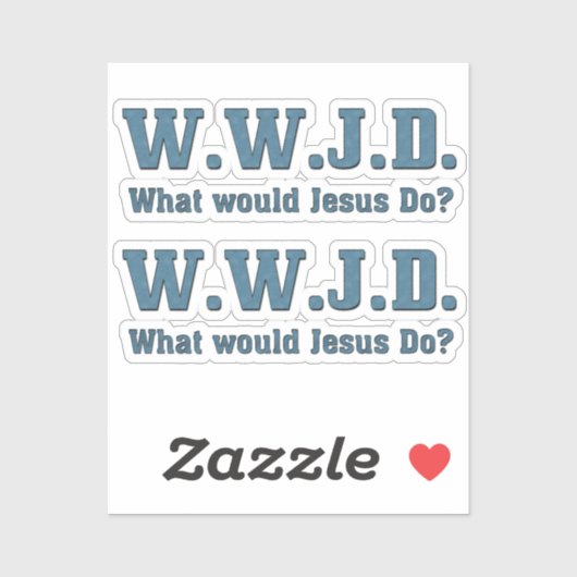 WWJD? Wat zou Jezus doen? Contour Knippen Sticker (Vel)