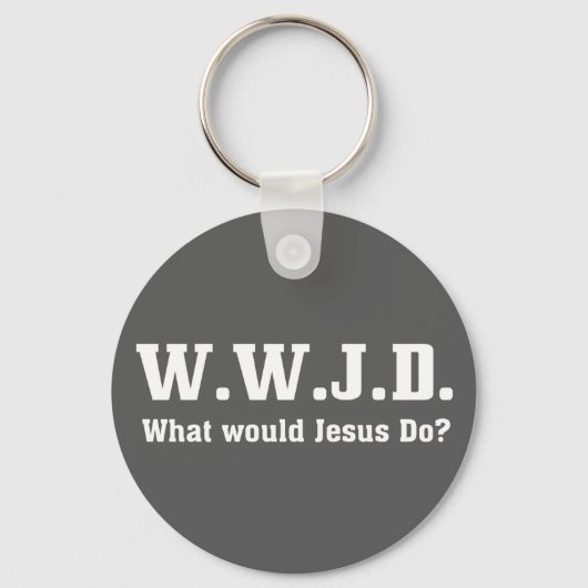 WWJD? Wat zou Jezus doen? Grey Sleutelhanger (Voorkant)