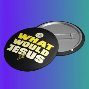 WWJD – Wat zou Jezus doen? Knop Ronde Button 5,7 Cm