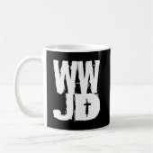 WWJD Wat zou Jezus doen? Koffiemok (Links)