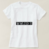 WWJD Wat zou Jezus doen met Retro Christelijk T-shirt (Design voorkant)