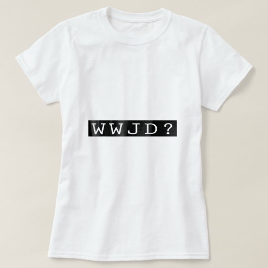 WWJD Wat zou Jezus doen met Retro Christelijk T-shirt (Design voorkant)