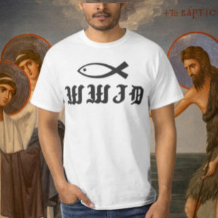 WWJD   Wat zou Jezus doen? op vriendelijkheid geïn T-shirt