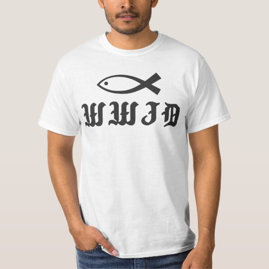 WWJD | Wat zou Jezus doen? op vriendelijkheid geïn T-shirt (Voorkant)