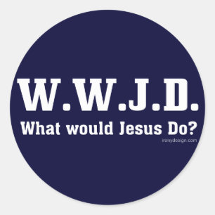 WWJD? Wat zou Jezus doen? Ronde Sticker