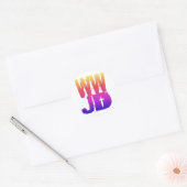 WWJD Wat zou Jezus doen? Ronde Sticker (Envelop)