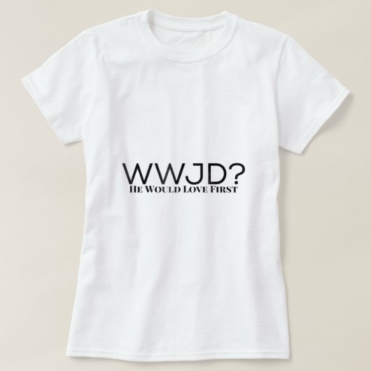 WWJD Wat zou Jezus doen? T-shirt (Design voorkant)