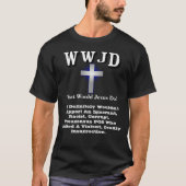 WWJD Wat zou Jezus doen? T-shirt (Voorkant)