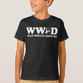 WWJD Wat zou Jezus doen T- T-shirt (Voorkant)