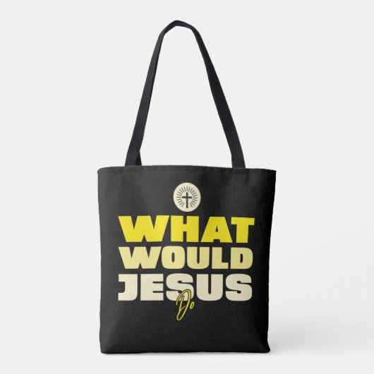 WWJD – Wat zou Jezus doen? Tote bag (Achterkant)