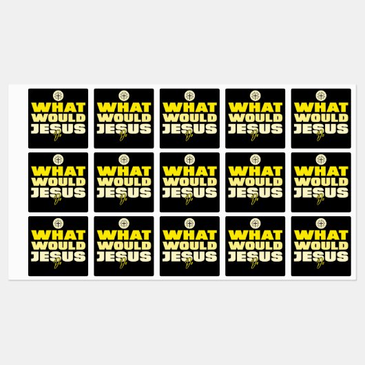WWJD – What Would Jesus Do? Square Stickers (Vel)