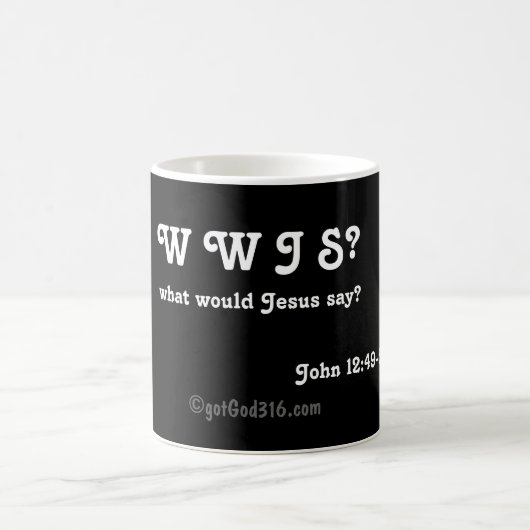 WWJS gotGod316.com Magische Mok (Center)