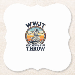 WWJT Wat zou Jezus weggooien Vintage Disc Shirt_1 Kartonnen Onderzetters