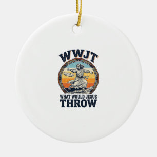 WWJT Wat zou Jezus weggooien Vintage Disc Shirt_1 Keramisch Ornament