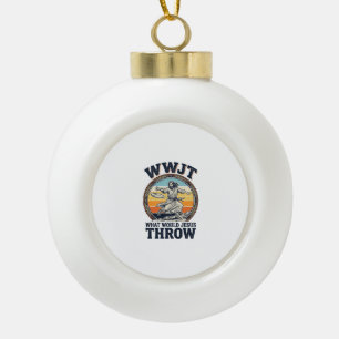 WWJT Wat zou Jezus weggooien Vintage Disc Shirt_1 Keramische Bal Ornament