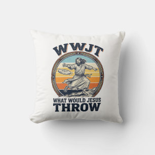 WWJT Wat zou Jezus weggooien Vintage Disc Shirt_1 Kussen