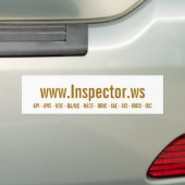 www.Inspector.ws, API - AWS - NDE - QA/QC - NAC... Bumpersticker (Op auto)