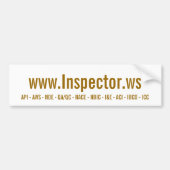 www.Inspector.ws, API - AWS - NDE - QA/QC - NAC... Bumpersticker (Voorkant)