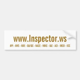 www.Inspector.ws, API - AWS - NDE - QA/QC - NAC... Bumpersticker