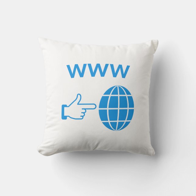 WWW World Wide Web Globe Icon with Hand Pointer Kussen (Voorkant)