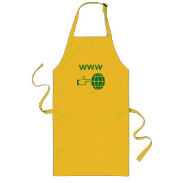 WWW World Wide Web Wereldbolpictogram met handaanw Lang Schort