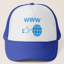 WWW World Wide Web Wereldbolpictogram met handaanw Trucker Pet