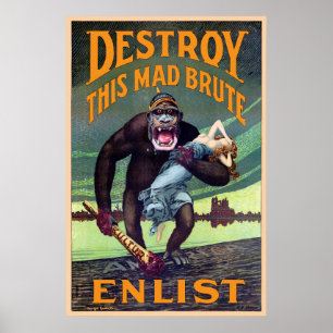  WWWI Poster - Vernietig deze Mad Brute