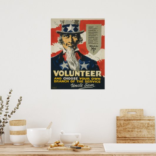 WWWI-vrijwilliger - oom Sam Poster (Keuken)