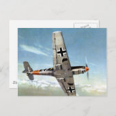 WWWII ME-109 Vliegtuig in vlucht Briefkaart (Voorkant / Achterkant)