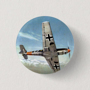 WWWII ME-109 Vliegtuig in vlucht Ronde Button 3,2 Cm