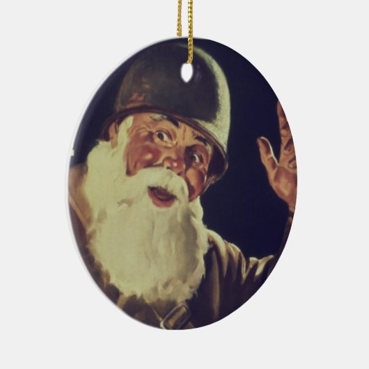  WWWII Santa Keramisch Ornament (Rechts)